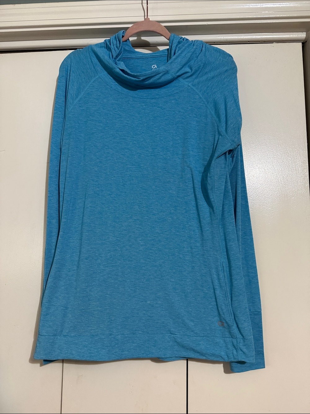 GAP Teal Blue Long-Sleeve Hooded Women's Top